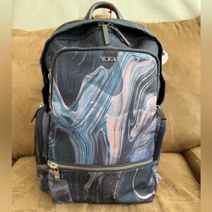 TUMI Voyageur Celina Backpack in Limited Edition Navy Liquid Print $475 NWT